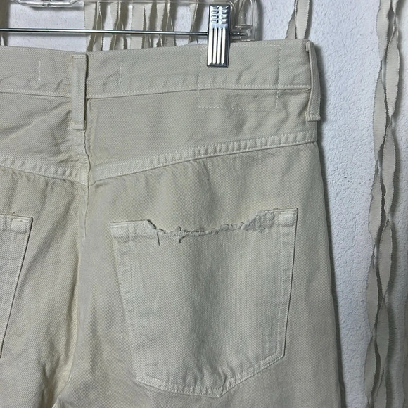 AMO Loverboy Distressed High Rise Denim in Vintage White Size 31 Button Fly - Picture 7 of 15